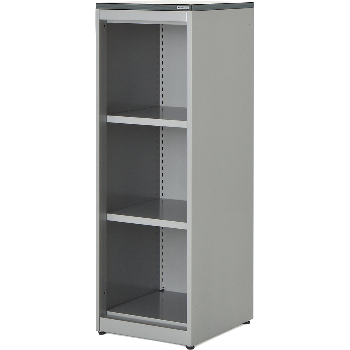 Combination shelf unit – mauser, HxWxD 1180 x 400 x 432 mm, plastic panel, 2 shelves, aluminium colour / white-2