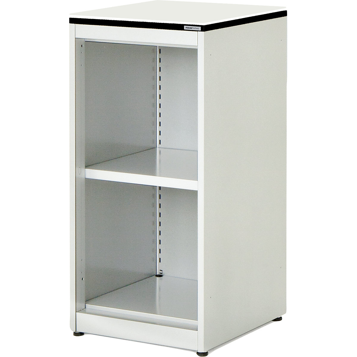 Combination shelf unit – mauser, HxWxD 818 x 400 x 432 mm, solid core panel, 1 shelf, pure white / white-2
