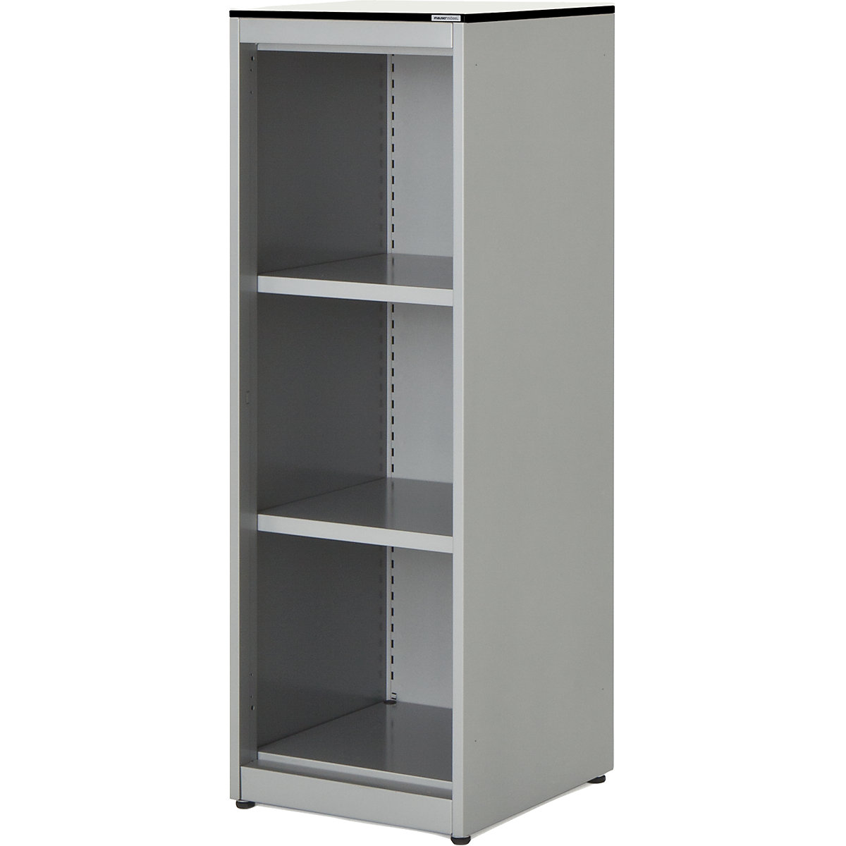 Combination shelf unit – mauser, HxWxD 1168 x 400 x 432 mm, solid core panel, 2 shelves, aluminium colour / white-2
