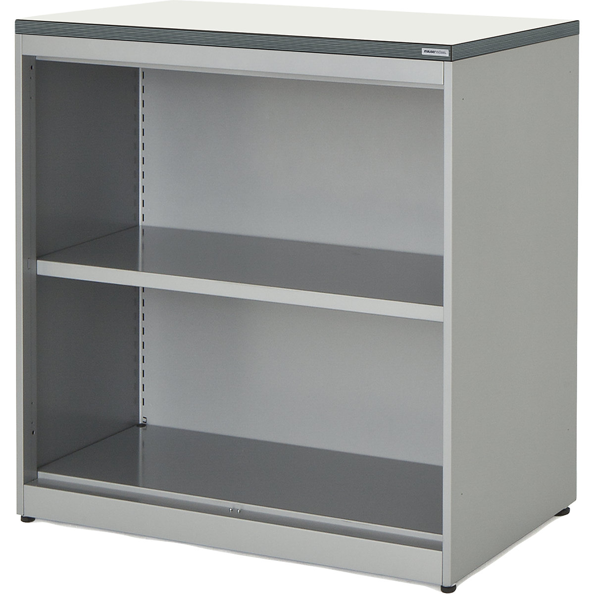 Combination shelf unit – mauser, HxWxD 830 x 800 x 432 mm, plastic panel, 1 shelf, aluminium colour / white-3
