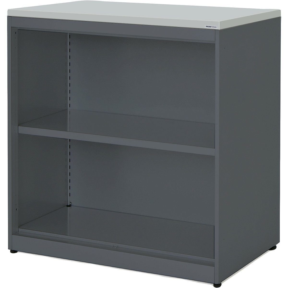 Combination shelf unit – mauser, HxWxD 830 x 800 x 432 mm, plastic panel, 1 shelf, charcoal / light grey-1