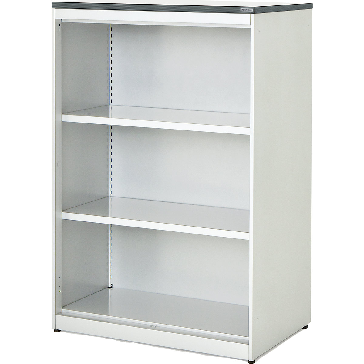 Combination shelf unit – mauser, HxWxD 1180 x 800 x 432 mm, plastic panel, 2 shelves, pure white / white-3