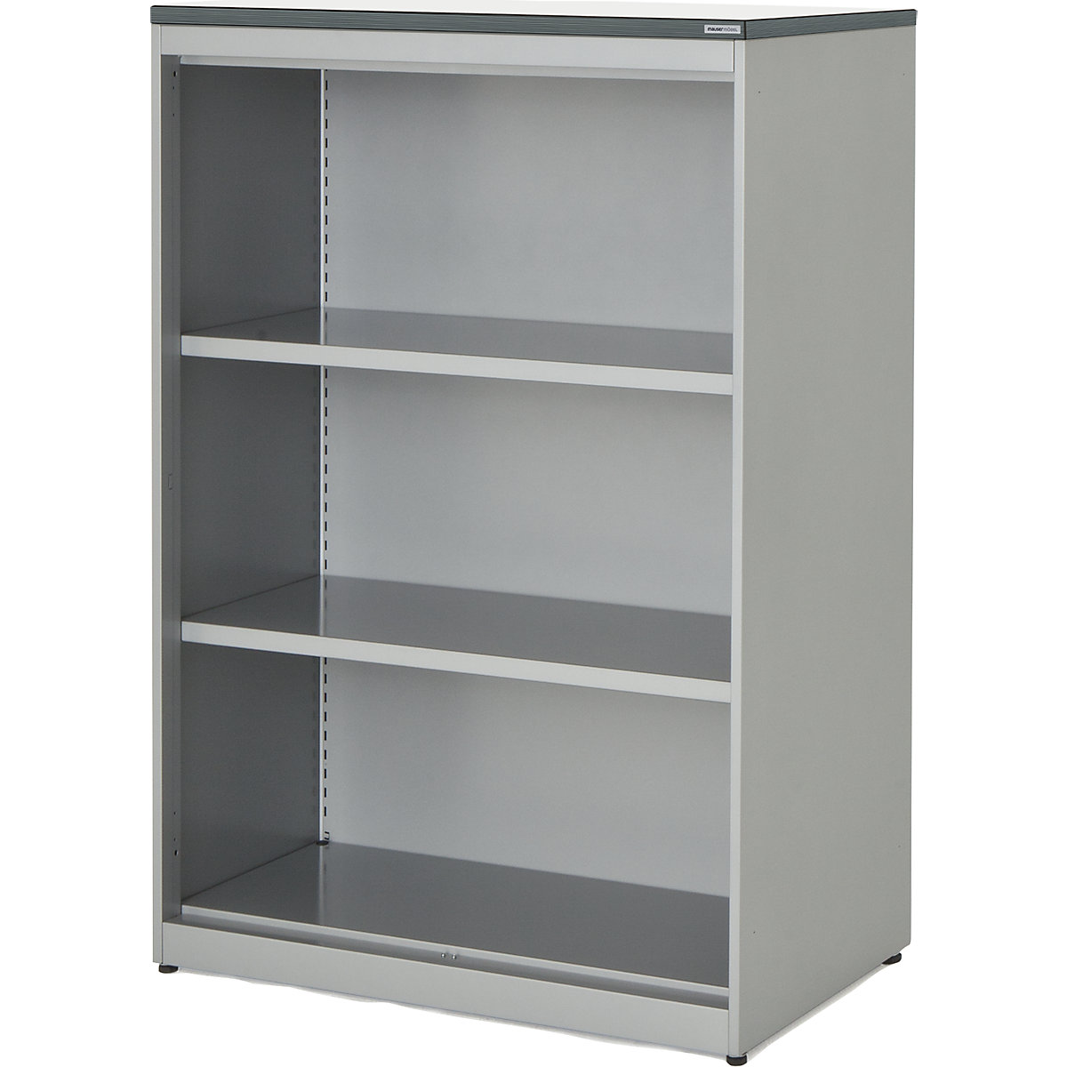 Combination shelf unit – mauser, HxWxD 1180 x 800 x 432 mm, plastic panel, 2 shelves, aluminium colour / white-5