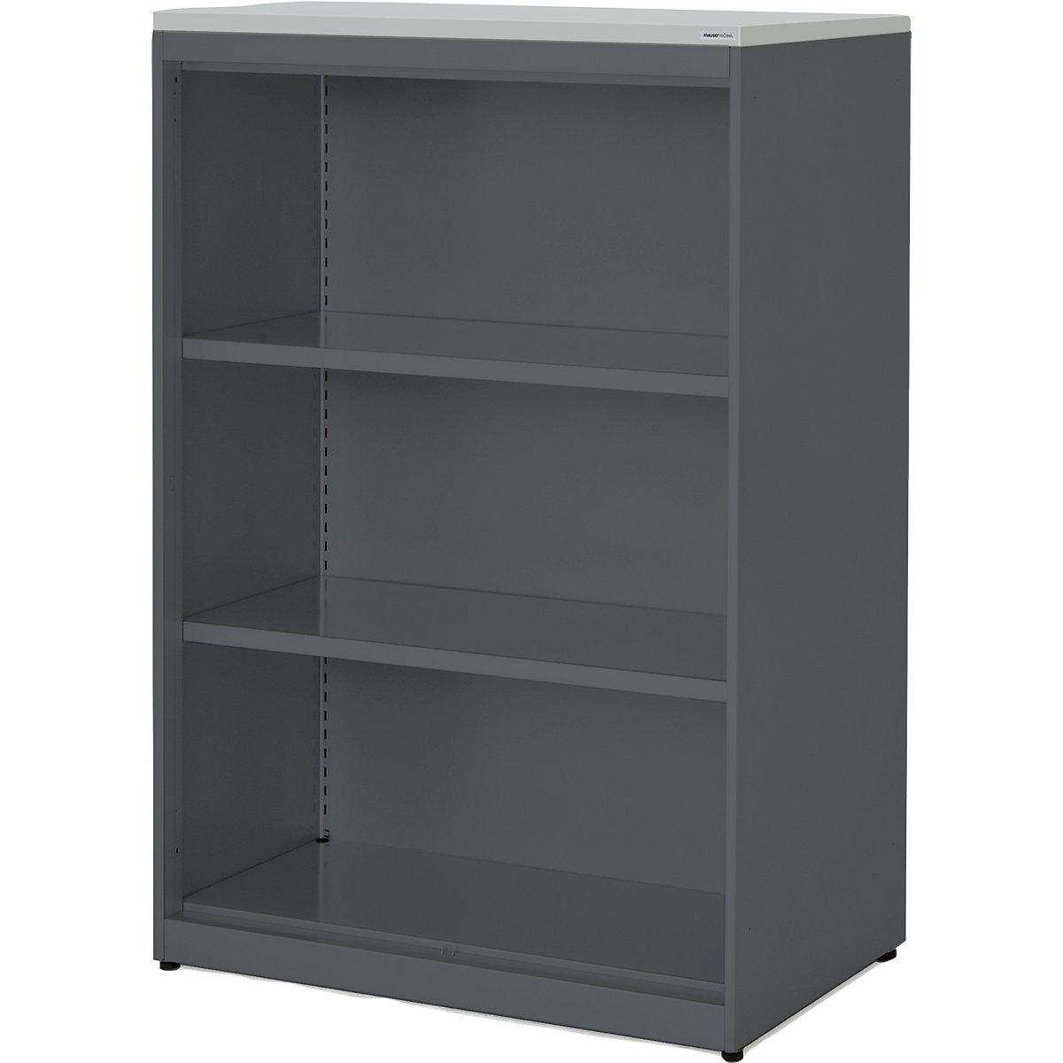 Combination shelf unit – mauser, HxWxD 1180 x 800 x 432 mm, plastic panel, 2 shelves, charcoal / light grey-2