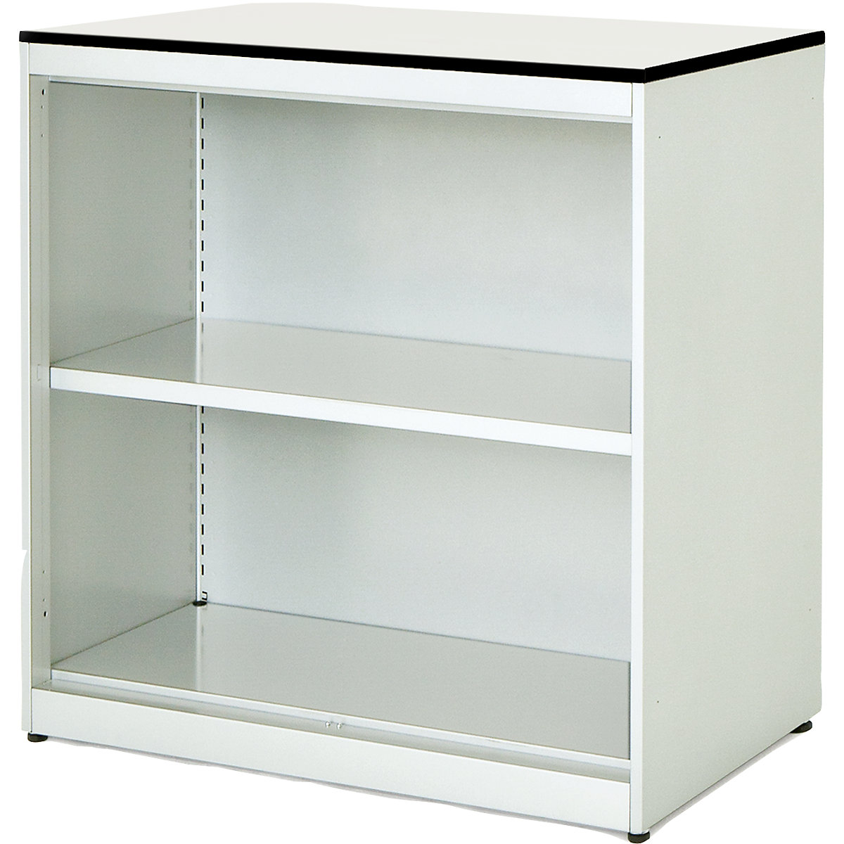 Combination shelf unit – mauser, HxWxD 818 x 800 x 432 mm, solid core panel, 1 shelf, pure white / white-2