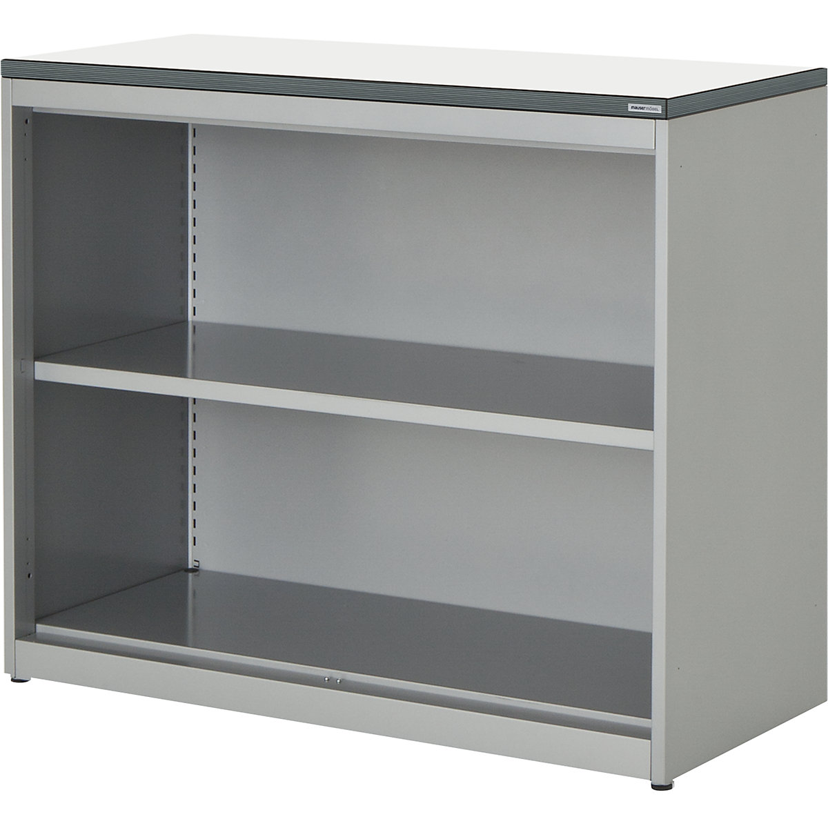 Combination shelf unit – mauser, HxWxD 830 x 1000 x 432 mm, plastic panel, 1 shelf, aluminium colour / white-5