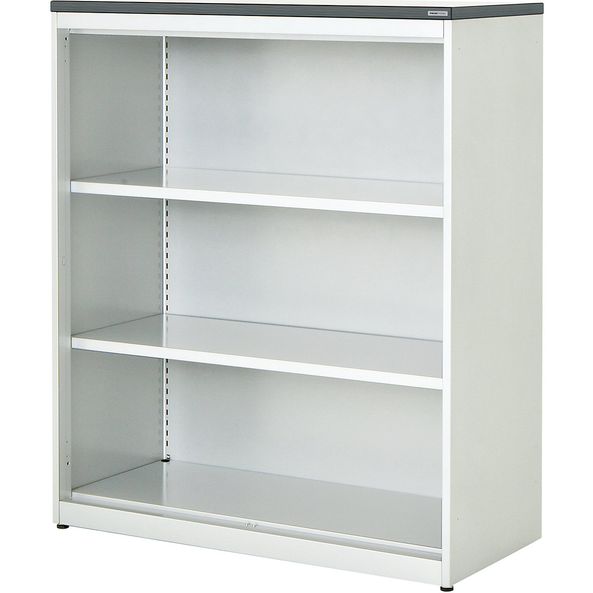 Combination shelf unit – mauser, HxWxD 1180 x 1000 x 432 mm, plastic panel, 2 shelves, pure white / white-4