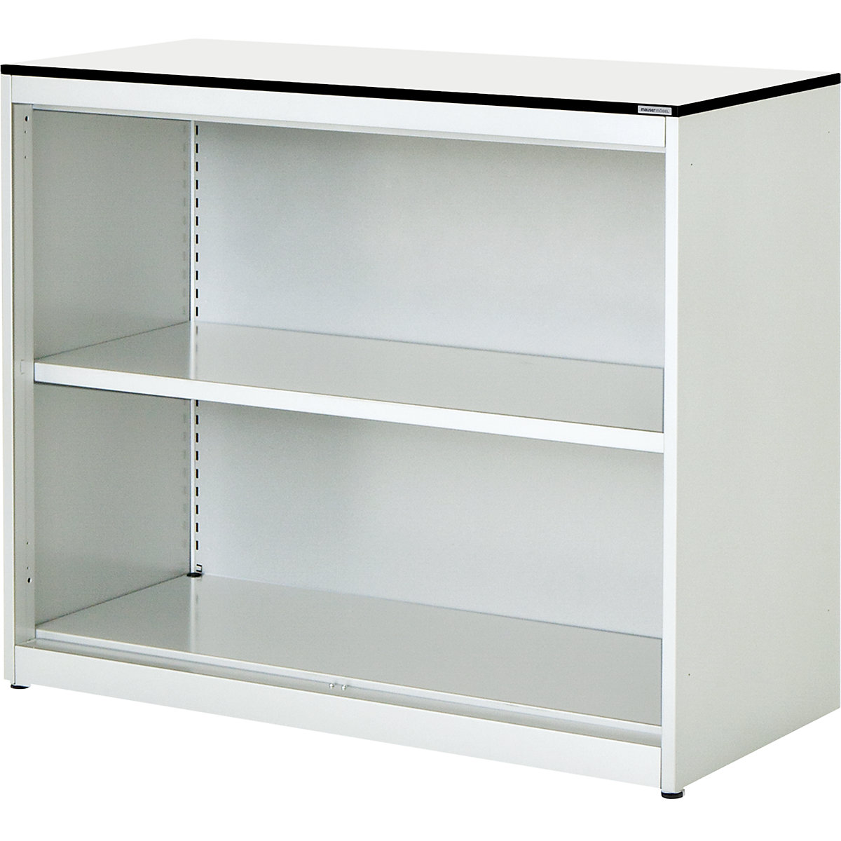Combination shelf unit – mauser, HxWxD 818 x 1000 x 432 mm, solid core panel, 1 shelf, pure white / white-2