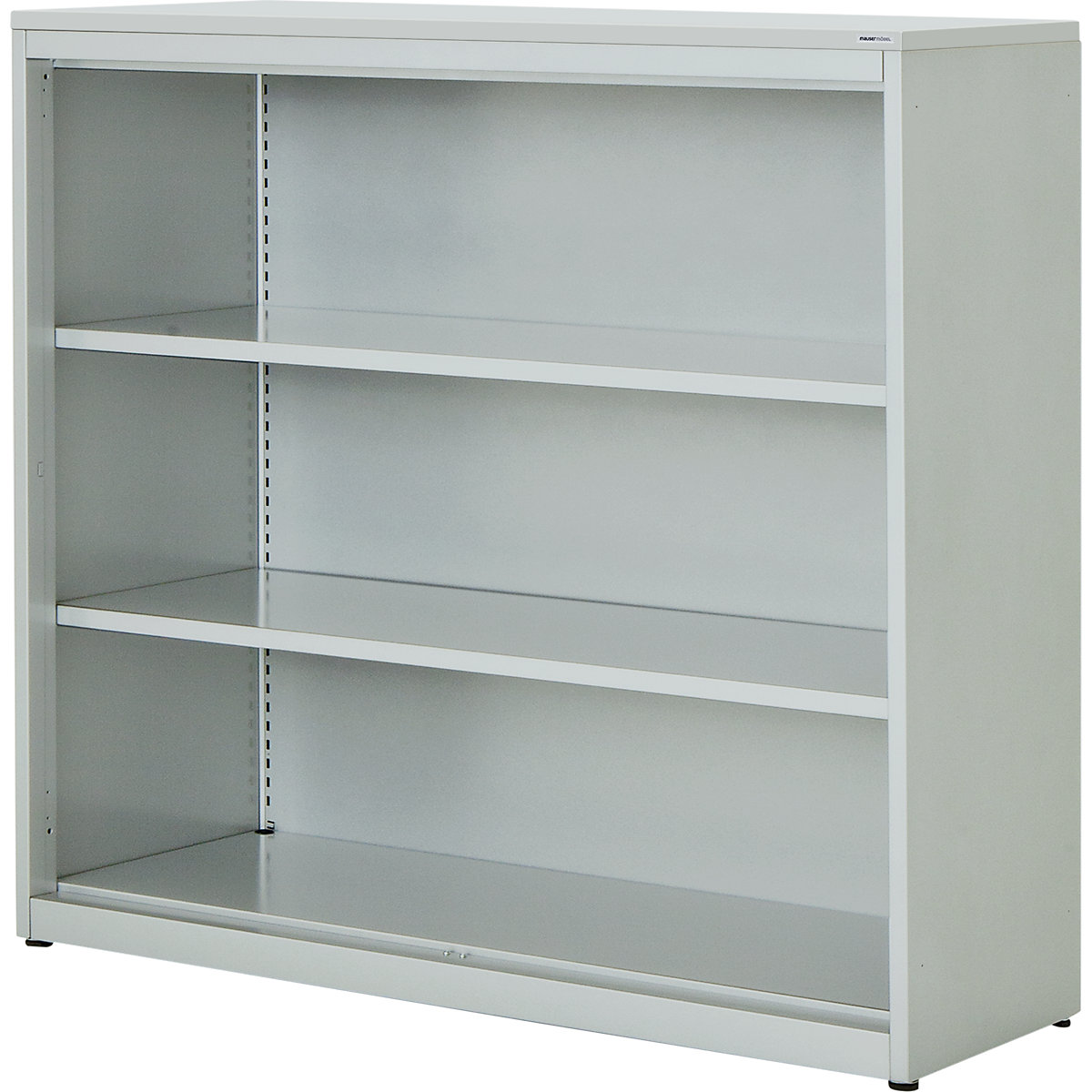 Combination shelf unit – mauser, HxWxD 1180 x 1200 x 432 mm, plastic panel, 2 shelves, light grey-4