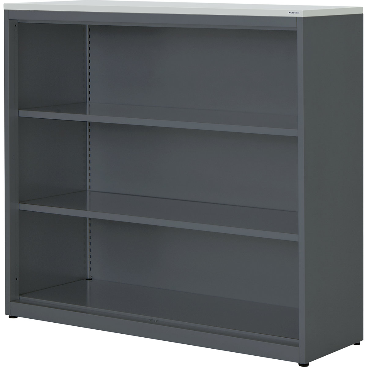 Combination shelf unit – mauser, HxWxD 1180 x 1200 x 432 mm, plastic panel, 2 shelves, charcoal / light grey-2