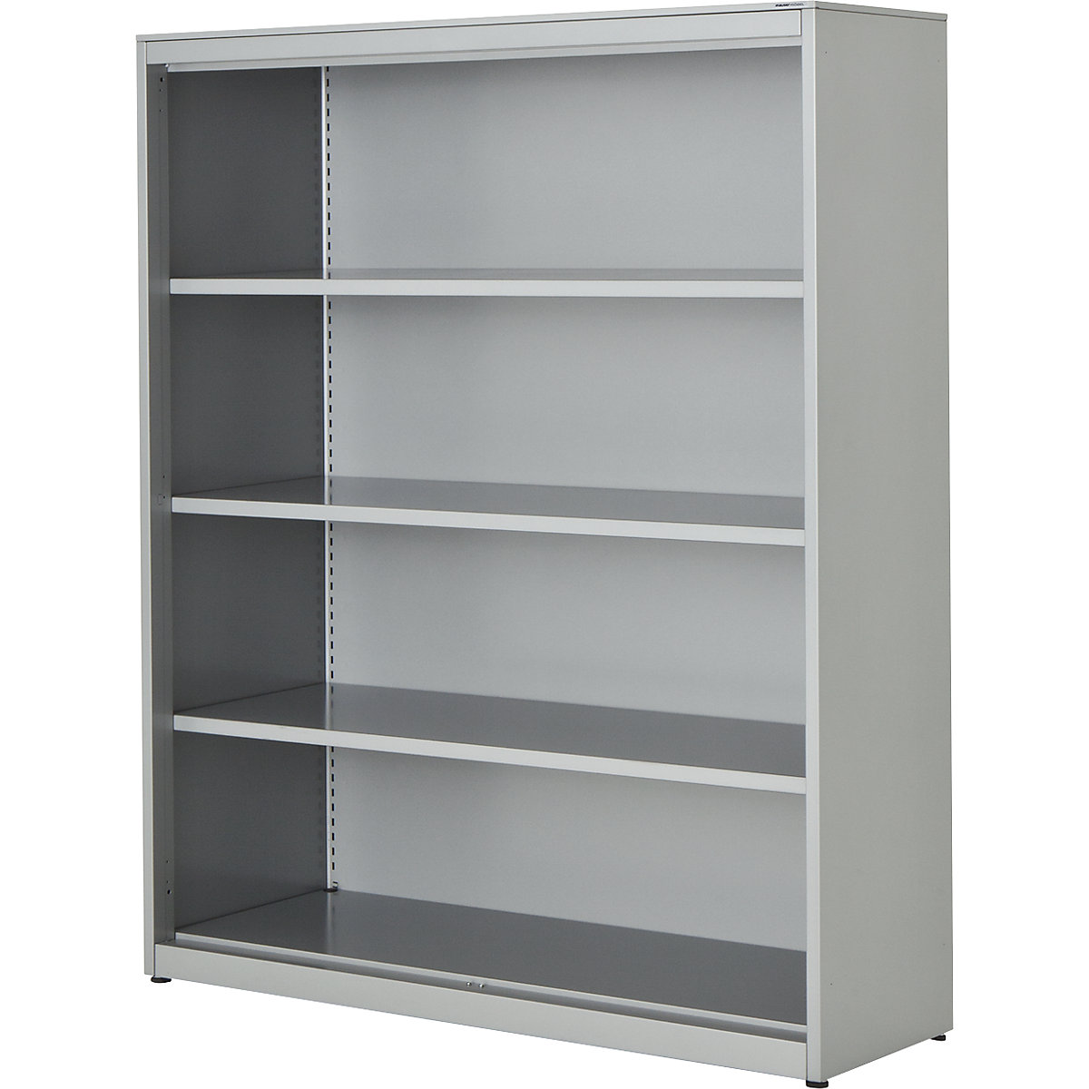Combination shelf unit – mauser, HxWxD 1516 x 1200 x 432 mm, steel panel, 3 shelves, aluminium colour-2
