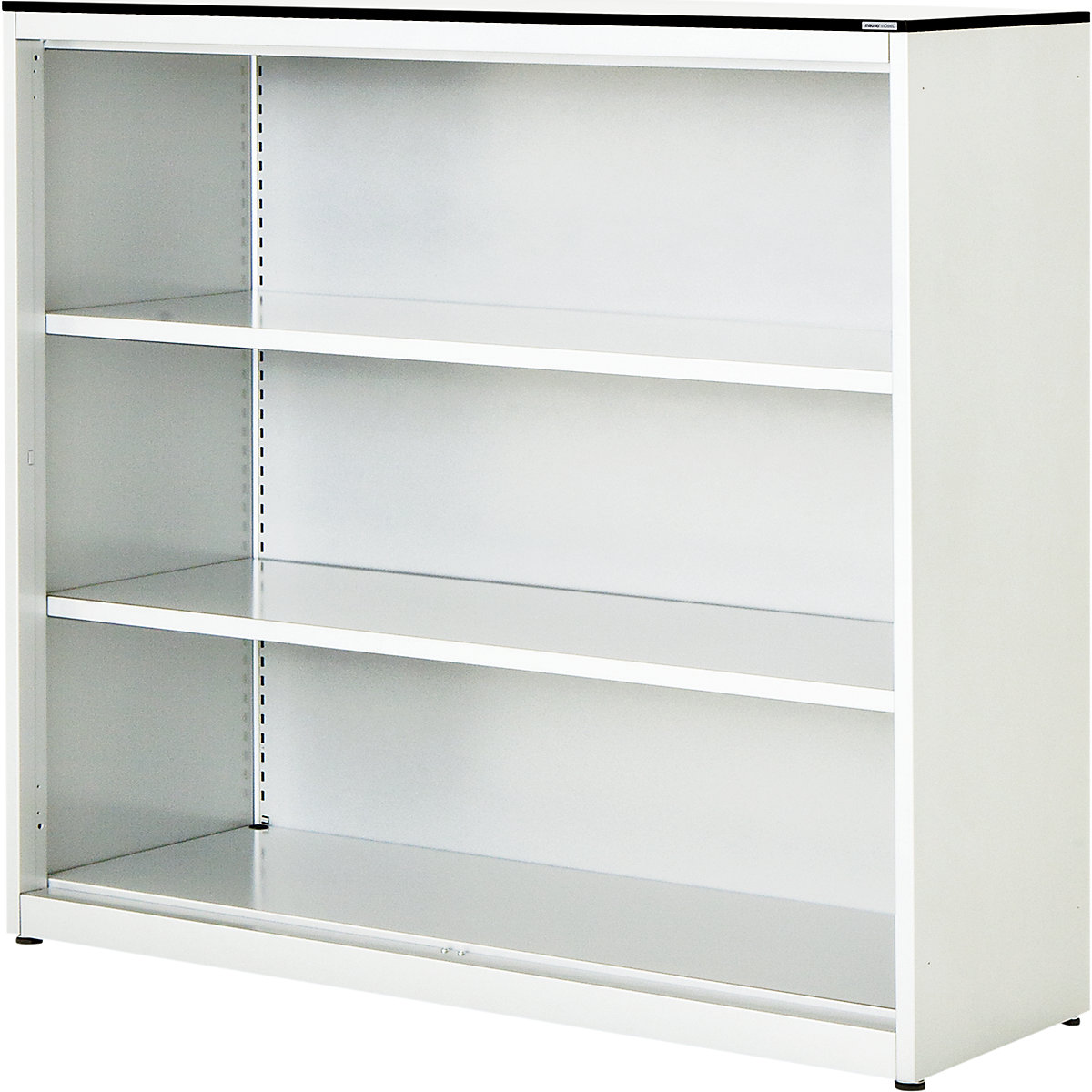 Combination shelf unit – mauser, HxWxD 1168 x 1200 x 432 mm, solid core panel, 2 shelves, pure white / white-3