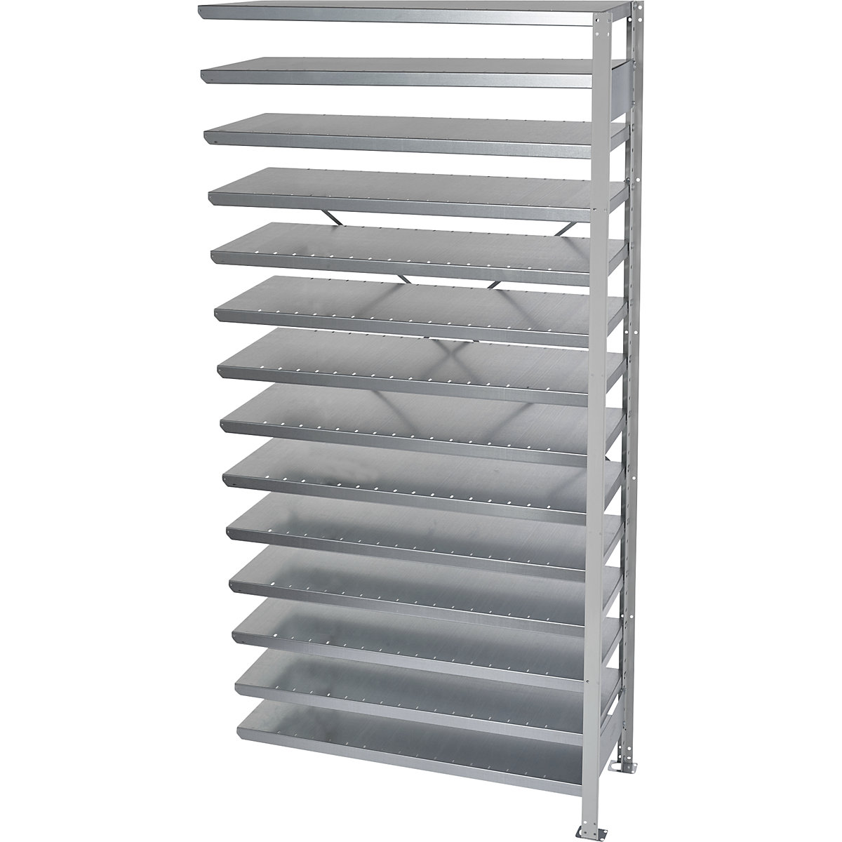 Boltless shelving unit for shelf bins – STEMO, HxW 2100 x 1000 mm, extension shelf unit, depth 300 mm, without bins-7