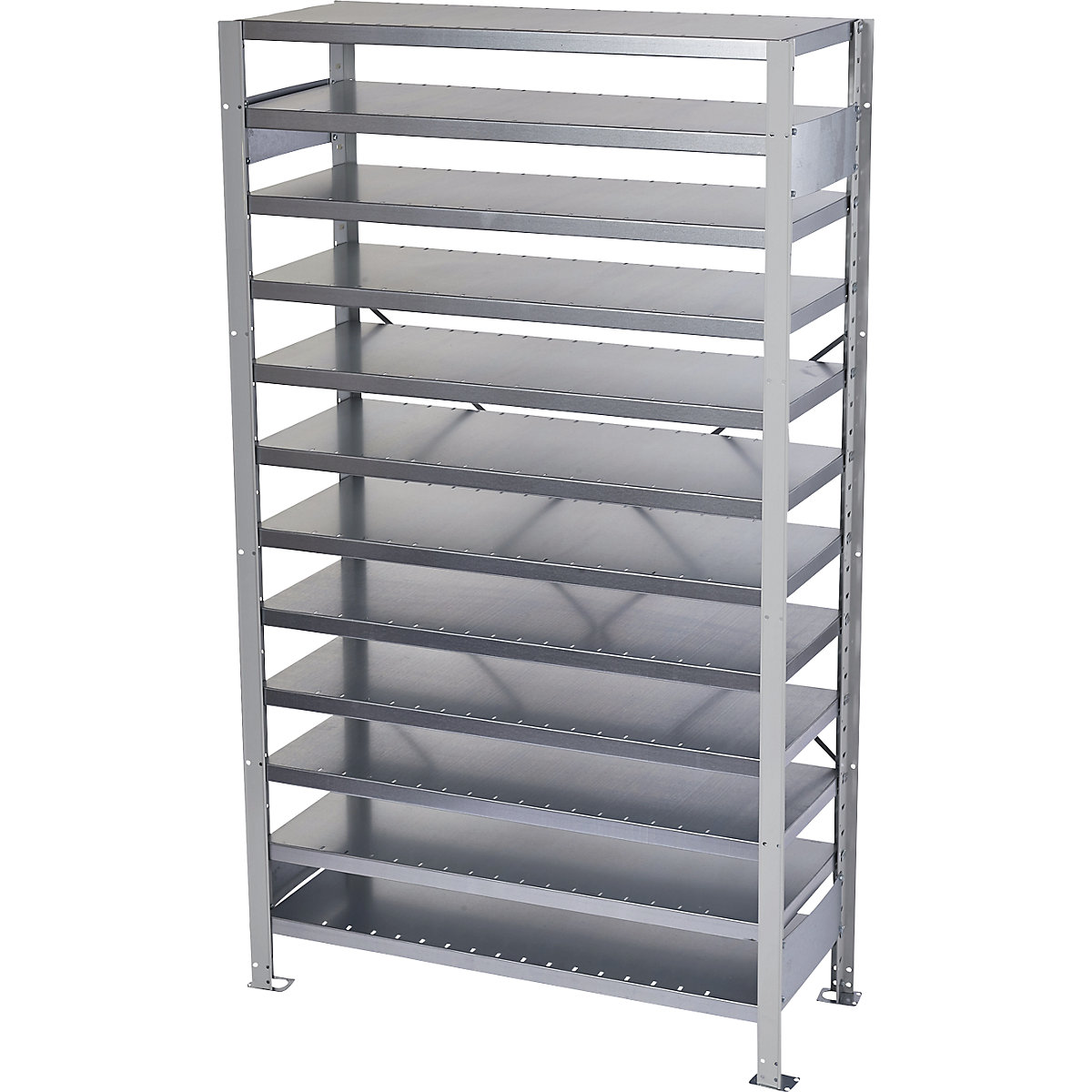 Boltless shelving unit for shelf bins – STEMO, HxW 1790 x 1000 mm, basic shelf unit, depth 500 mm, without bins-4