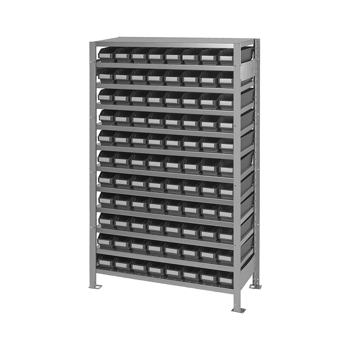 STEMO – Boltless shelving unit, with ESD open fronted storage bins, HxWxD 1790 x 1000 x 400 mm, 88 open fronted storage bins