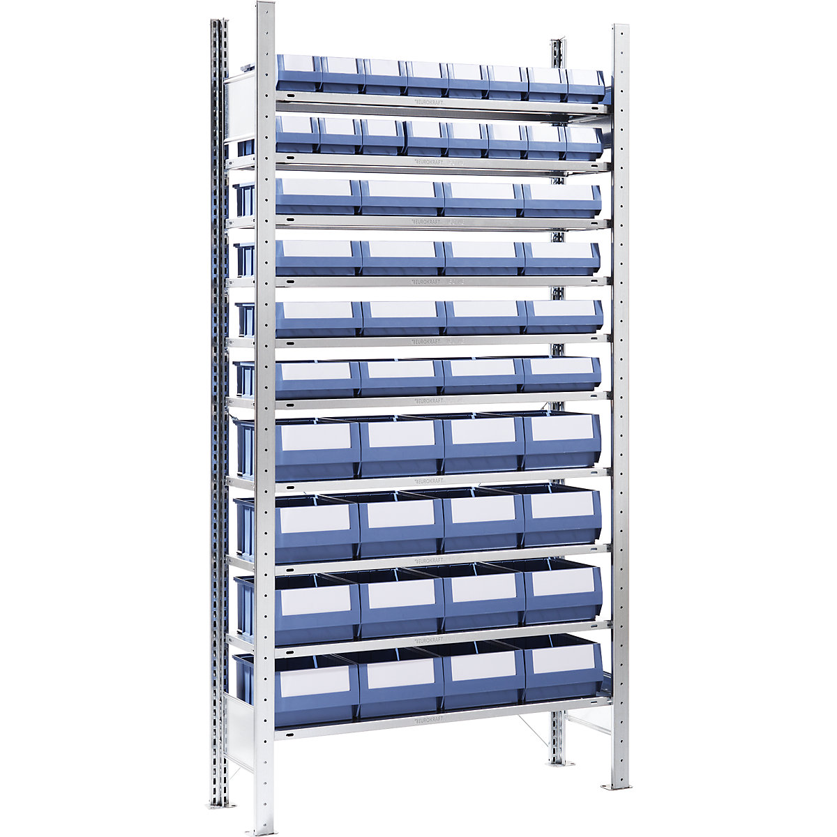 Boltless shelving unit with shelf bins - eurokraft pro