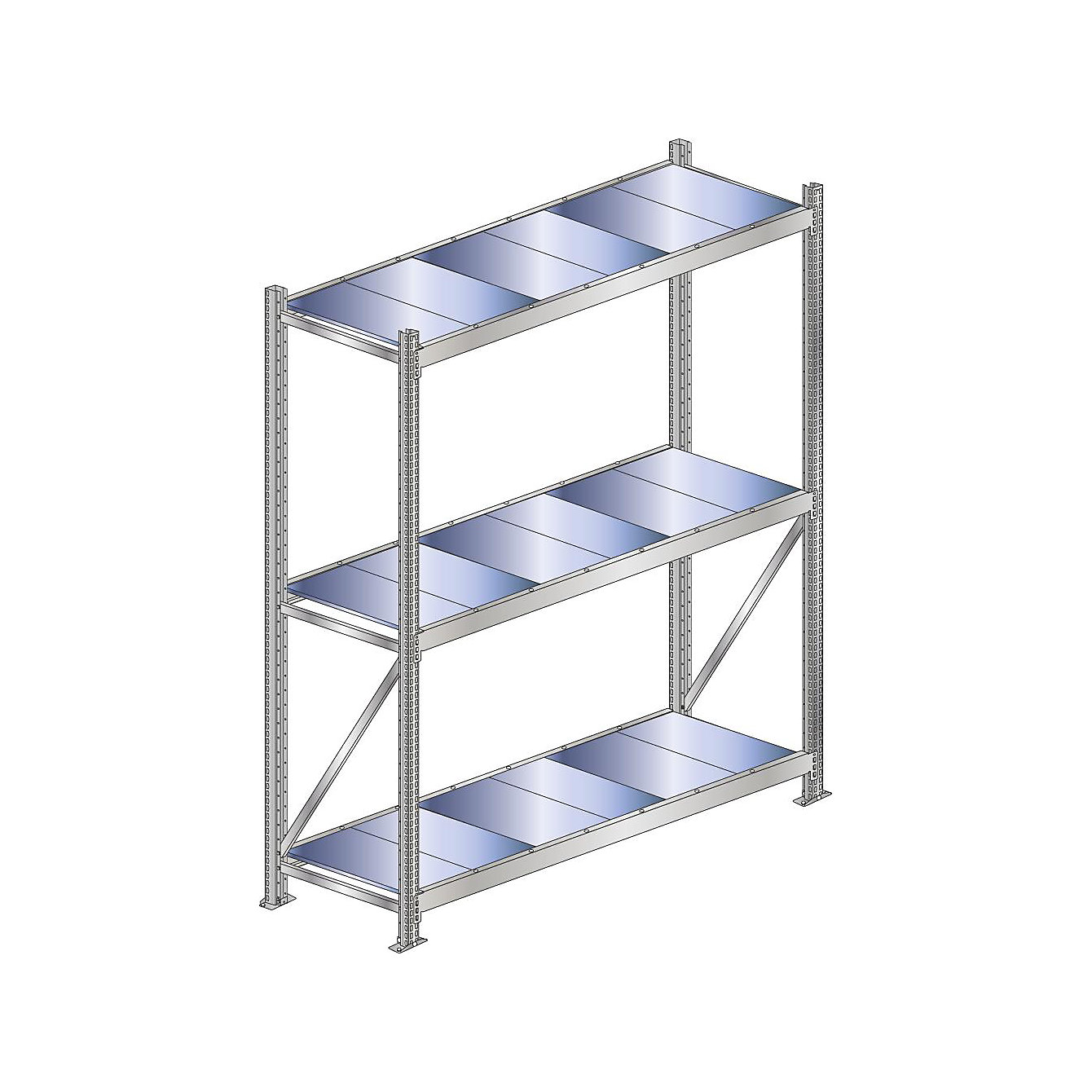 Wide span shelf unit, shelf load 500 kg SCHULTE shelf width 2500 mm