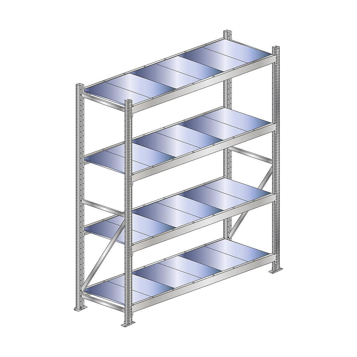 Wide span shelf unit, shelf load 500 kg – SCHULTE, shelf width 2500 mm, standard shelf unit, height 2500 mm, depth 500 mm