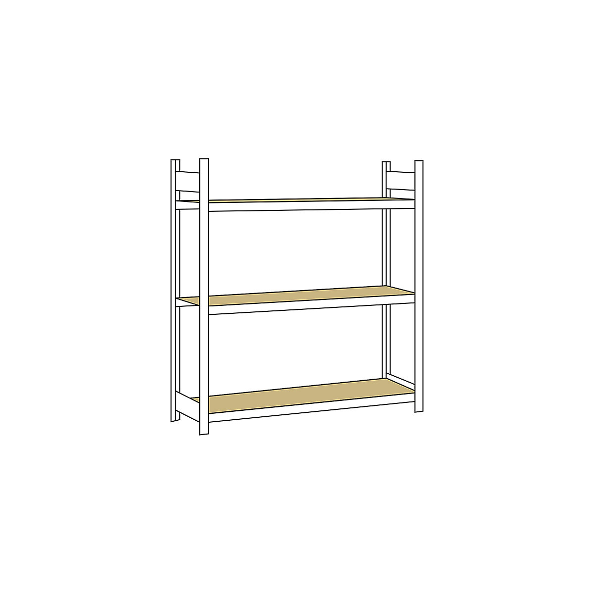 Wide span shelf unit, with moulded chipboard, height 2000 mm – SCHULTE, width 1500 mm, standard shelf unit, depth 500 mm