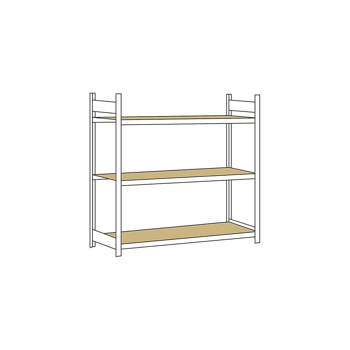 Wide span shelf unit, with moulded chipboard, height 2000 mm – SCHULTE, width 2000 mm, standard shelf unit, depth 800 mm