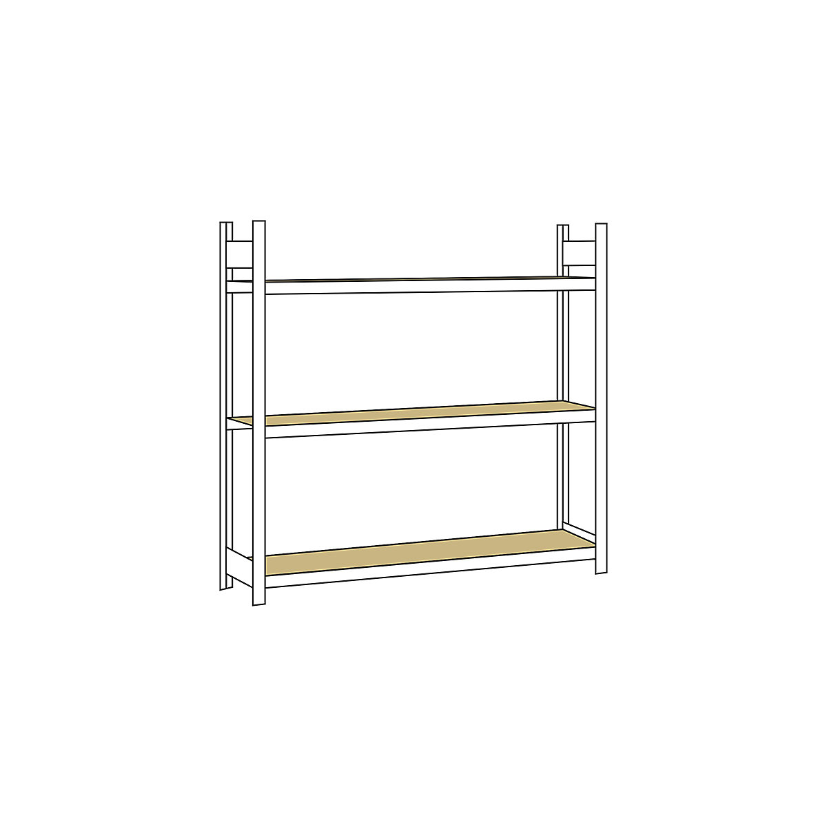 Wide span shelf unit, with moulded chipboard, height 2000 mm – SCHULTE, width 2250 mm, standard shelf unit, depth 400 mm