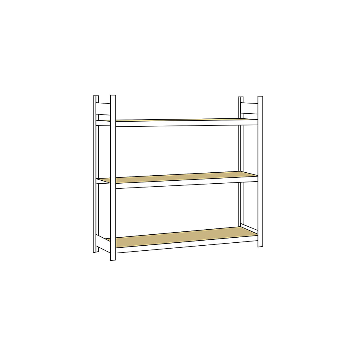 Wide span shelf unit, with moulded chipboard, height 2000 mm – SCHULTE, width 2250 mm, standard shelf unit, depth 500 mm