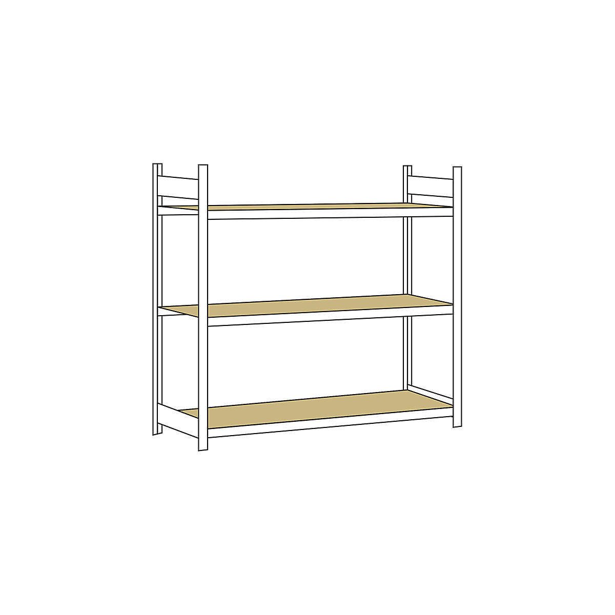 Wide span shelf unit, with moulded chipboard, height 2000 mm – SCHULTE, width 2250 mm, standard shelf unit, depth 800 mm
