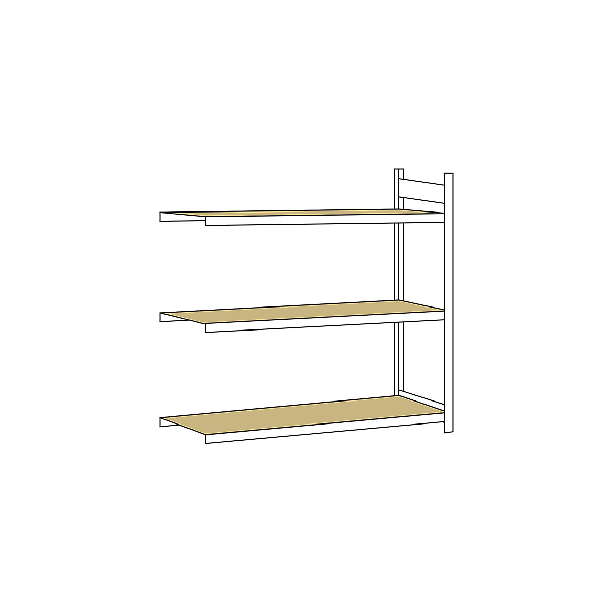 Wide span shelf unit, with moulded chipboard, height 2000 mm – SCHULTE, width 2000 mm, extension shelf unit, depth 800 mm
