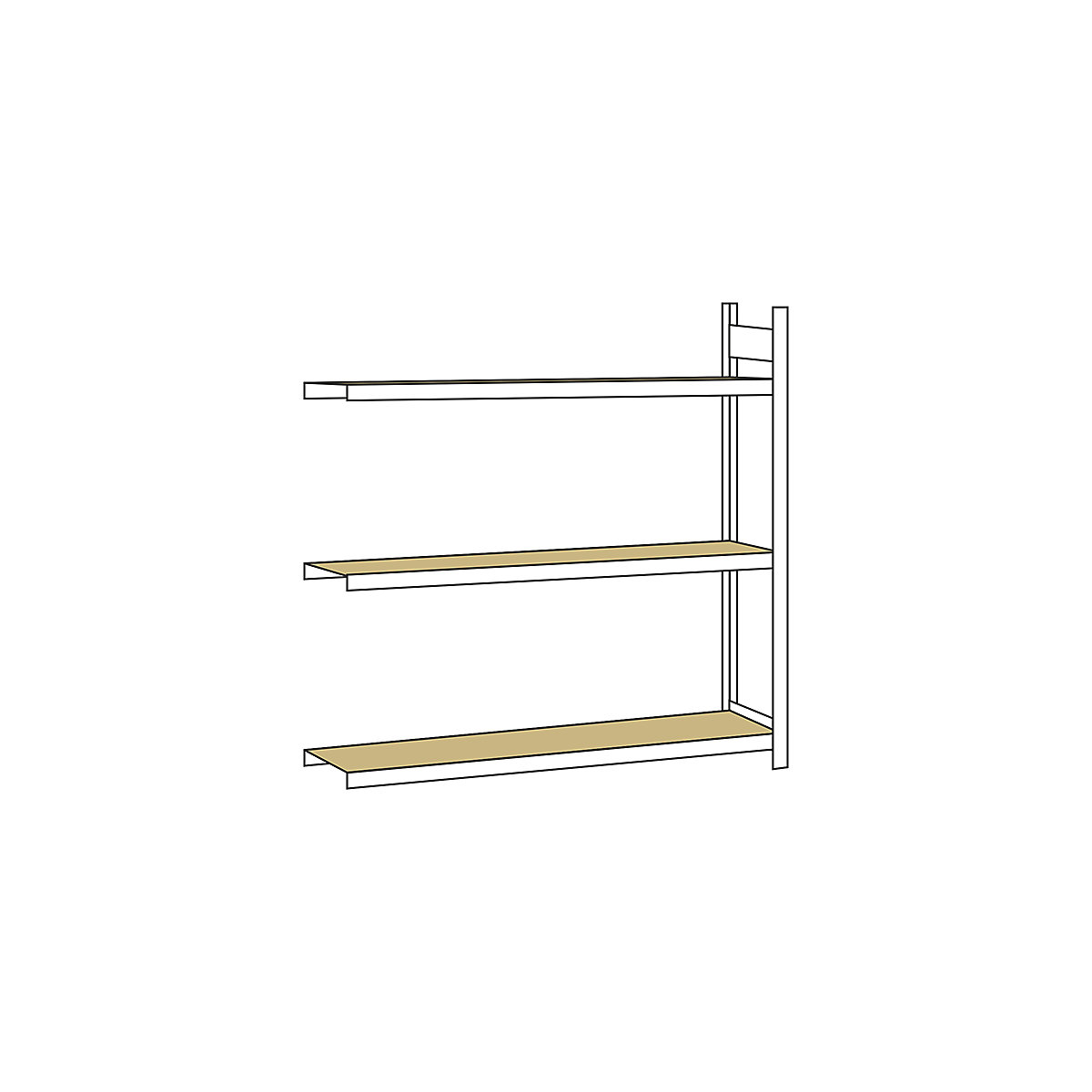 Wide span shelf unit, with moulded chipboard, height 2000 mm – SCHULTE