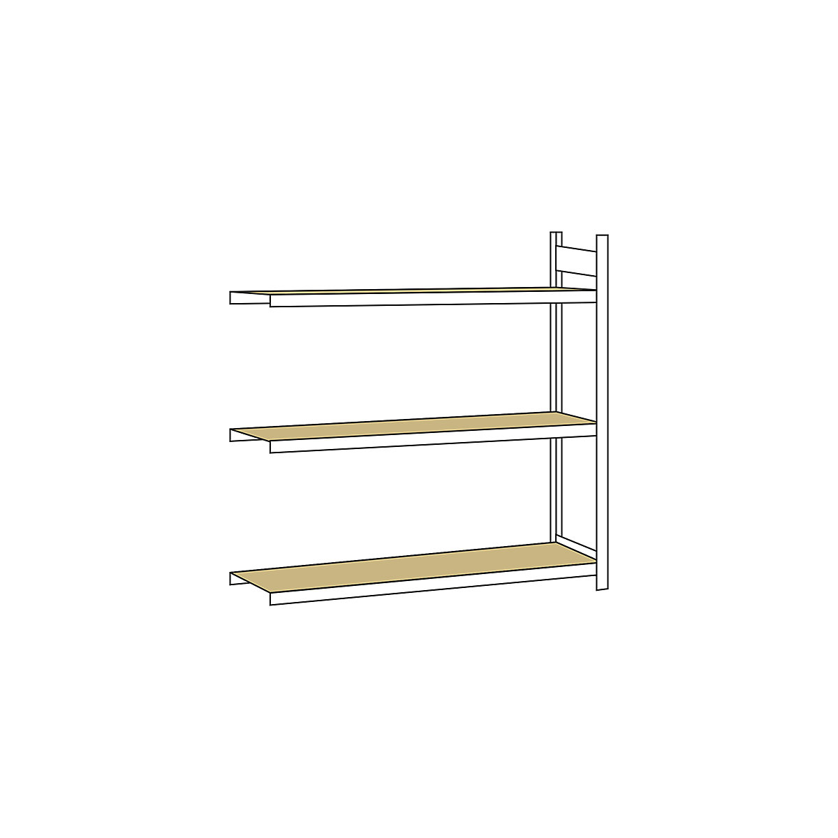 Wide span shelf unit, with moulded chipboard, height 2000 mm – SCHULTE, width 2000 mm, extension shelf unit, depth 500 mm