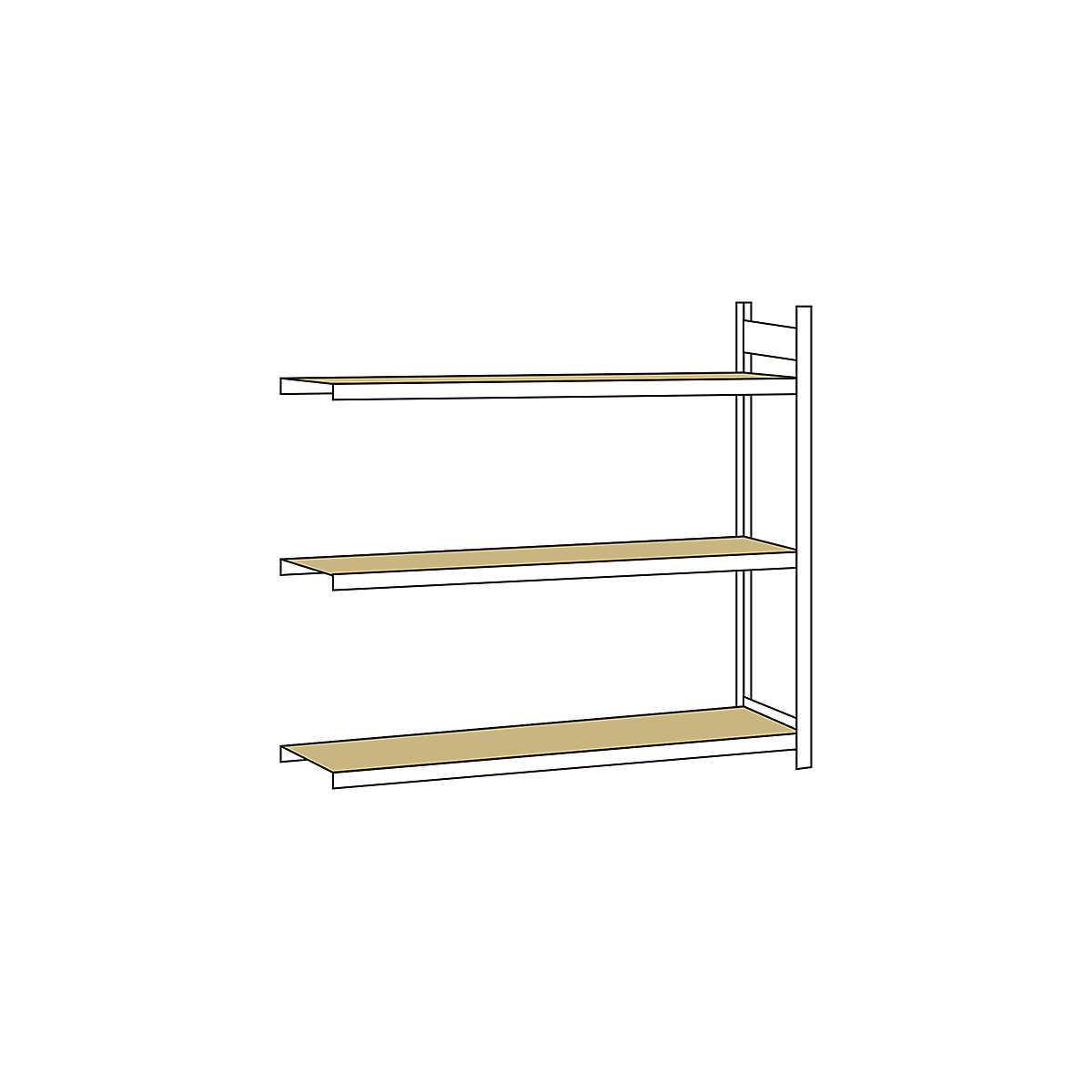 Wide span shelf unit, with moulded chipboard, height 2000 mm – SCHULTE, width 2500 mm, extension shelf unit, depth 500 mm