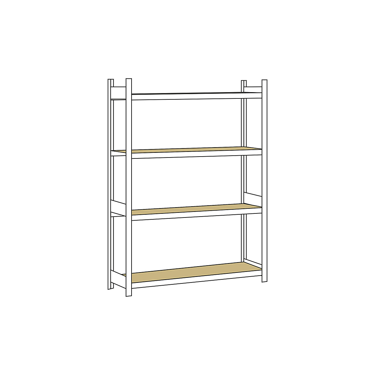 Wide span shelf unit, with moulded chipboard, height 2500 mm – SCHULTE, width 1500 mm, standard shelf unit, depth 500 mm