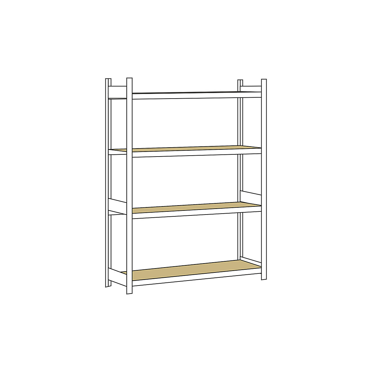 Wide span shelf unit, with moulded chipboard, height 2500 mm – SCHULTE, width 1500 mm, standard shelf unit, depth 600 mm