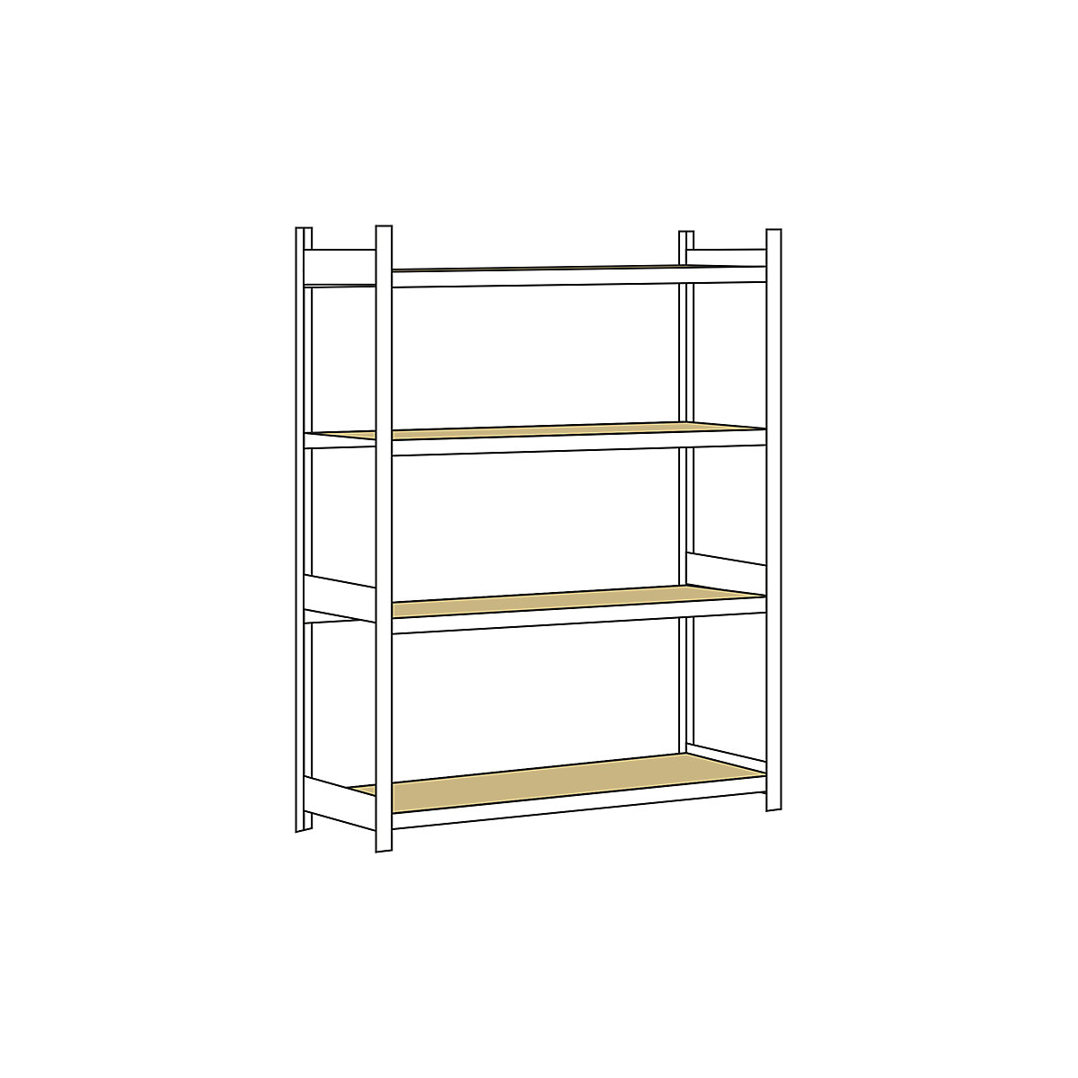 Wide span shelf unit, with moulded chipboard, height 2500 mm – SCHULTE, width 1500 mm, standard shelf unit, depth 800 mm
