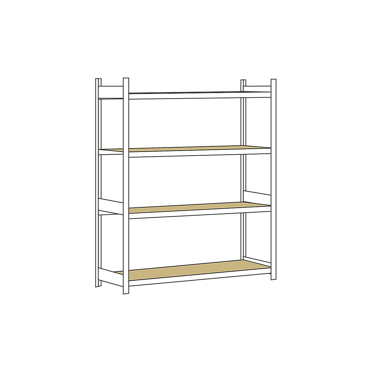 Wide span shelf unit, with moulded chipboard, height 2500 mm – SCHULTE, width 2000 mm, standard shelf unit, depth 800 mm