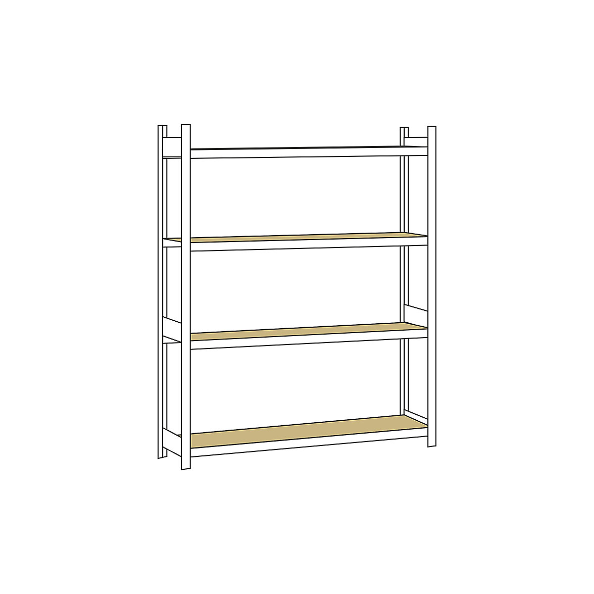 Wide span shelf unit, with moulded chipboard, height 2500 mm – SCHULTE, width 2250 mm, standard shelf unit, depth 400 mm