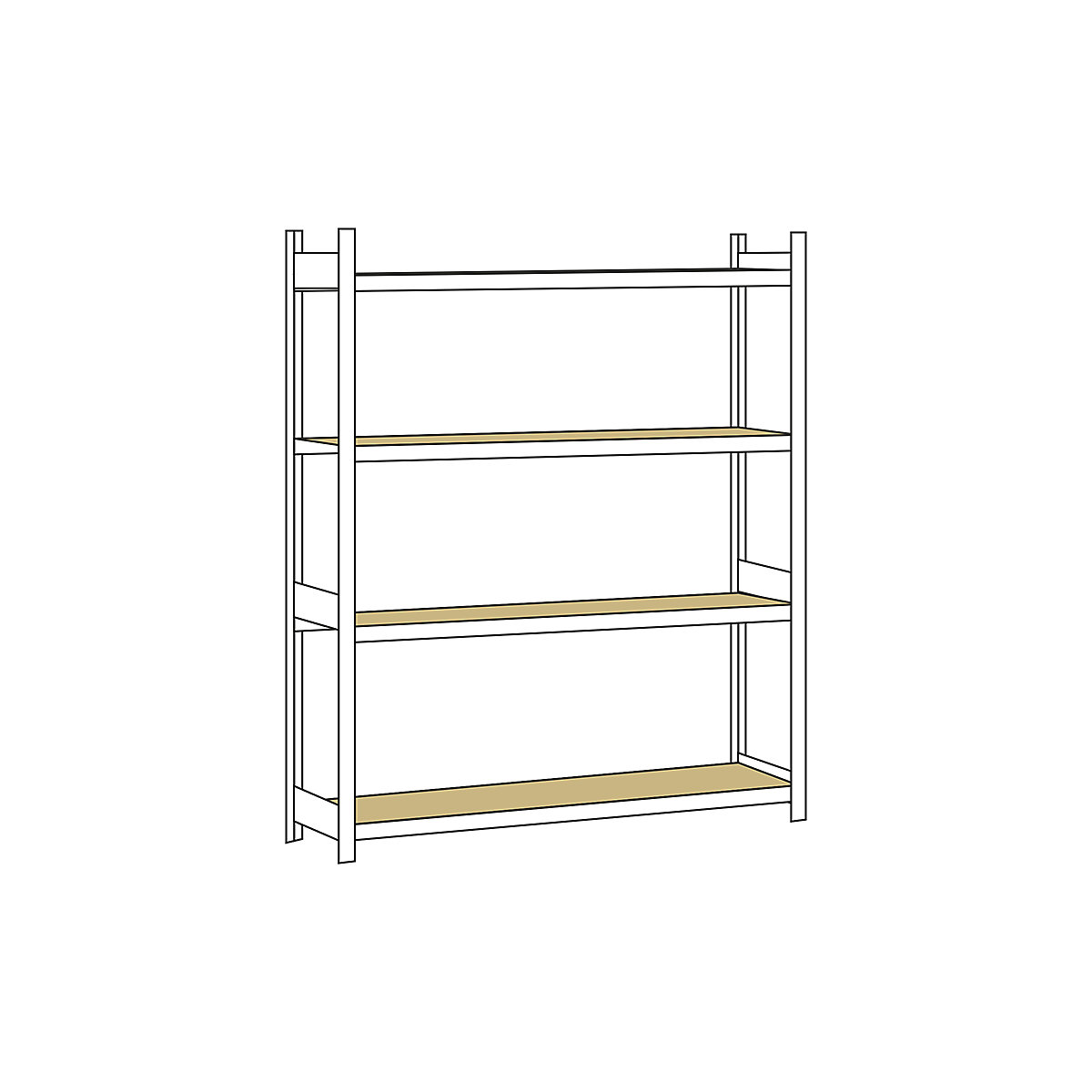 Wide span shelf unit, with moulded chipboard, height 2500 mm – SCHULTE, width 2250 mm, standard shelf unit, depth 500 mm