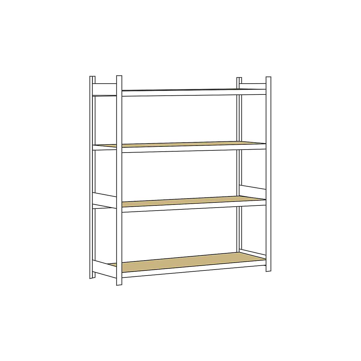 Wide span shelf unit, with moulded chipboard, height 2500 mm – SCHULTE, width 2250 mm, standard shelf unit, depth 800 mm