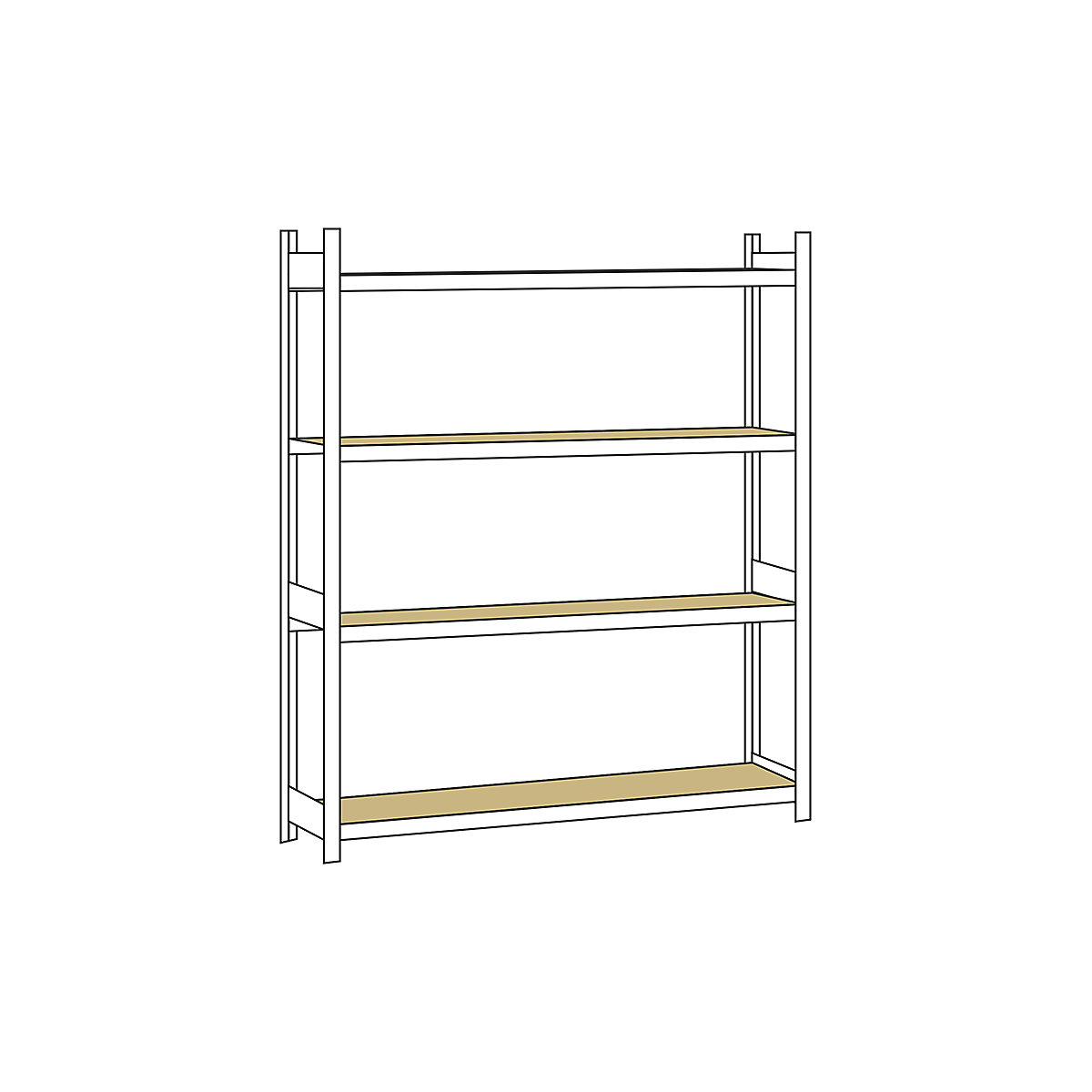 Wide span shelf unit, with moulded chipboard, height 2500 mm – SCHULTE, width  2500 mm, standard shelf unit, depth 400 mm-6