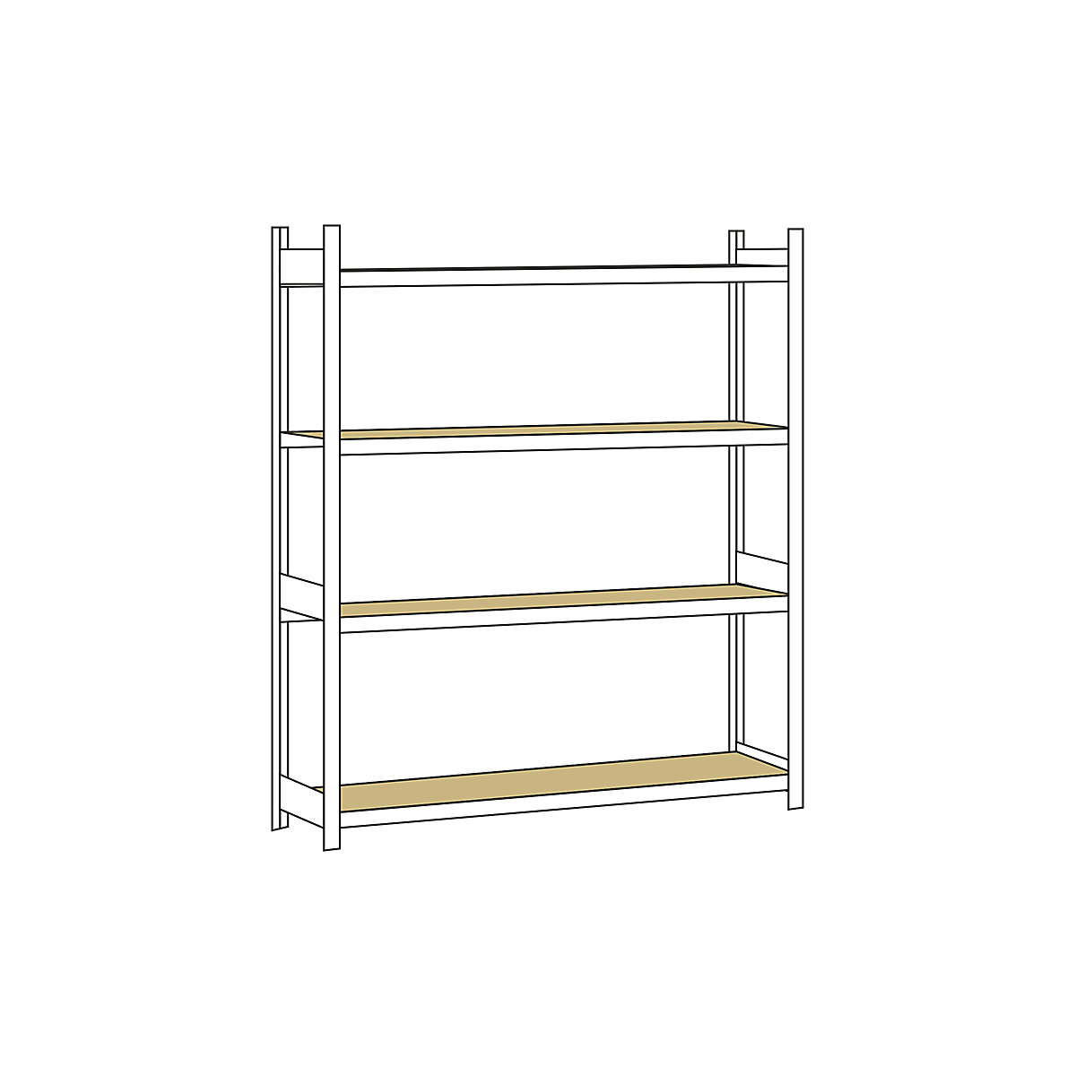 Wide span shelf unit, with moulded chipboard, height 2500 mm – SCHULTE, width  2500 mm, standard shelf unit, depth 500 mm