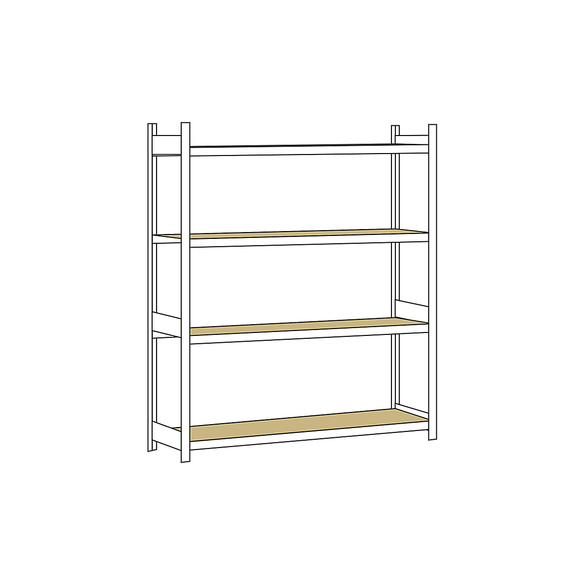 Wide span shelf unit, with moulded chipboard, height 2500 mm – SCHULTE, width  2500 mm, standard shelf unit, depth 600 mm
