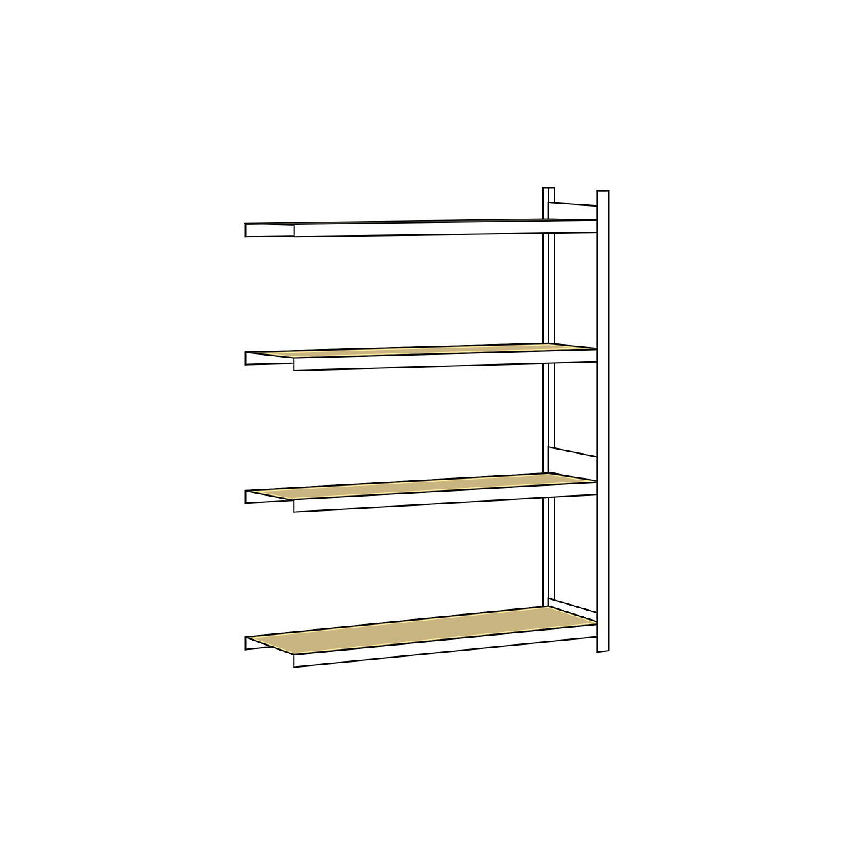 Wide span shelf unit, with moulded chipboard, height 2500 mm – SCHULTE, width 1500 mm, extension shelf unit, depth 600 mm