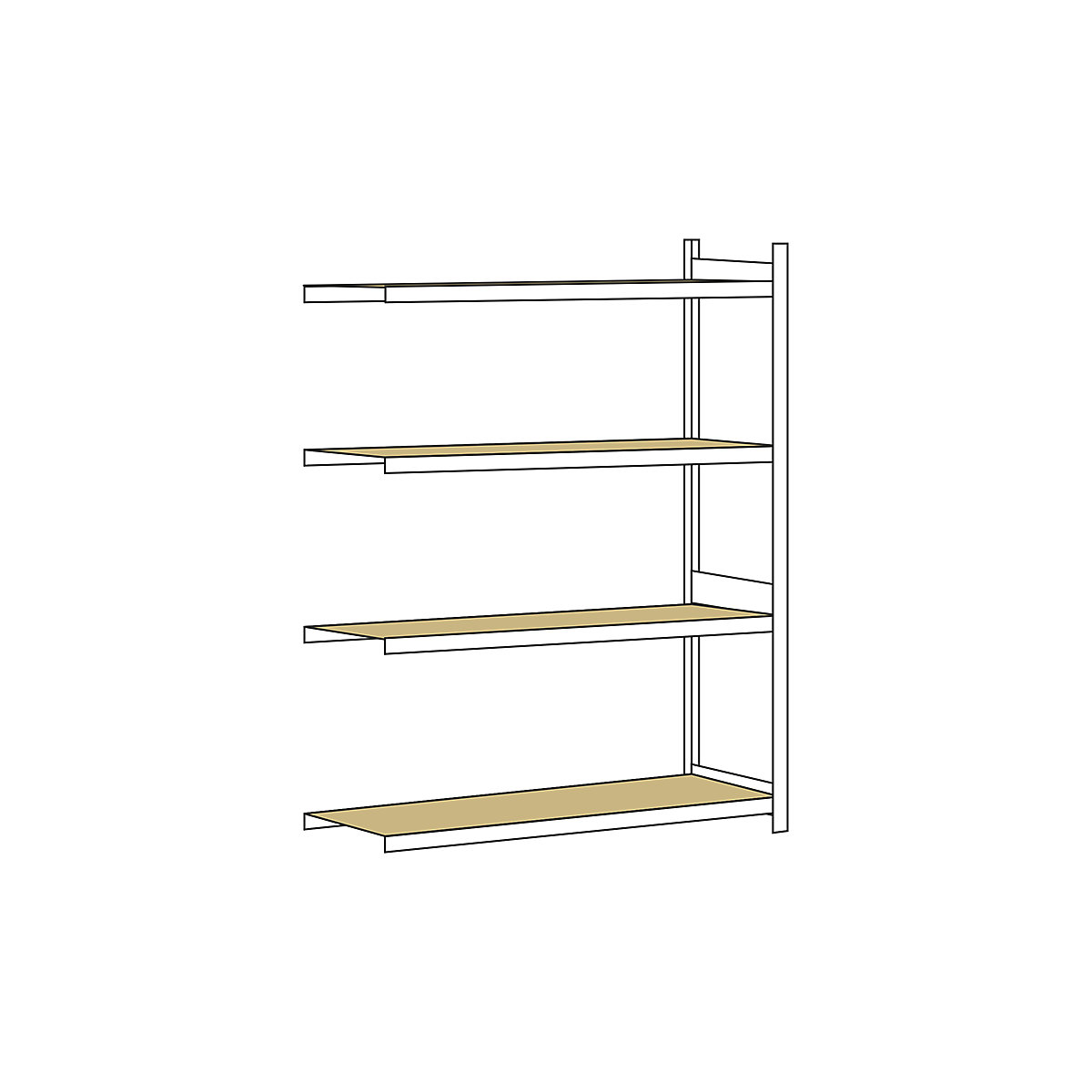 Wide span shelf unit, with moulded chipboard, height 2500 mm – SCHULTE, width 1500 mm, extension shelf unit, depth 800 mm