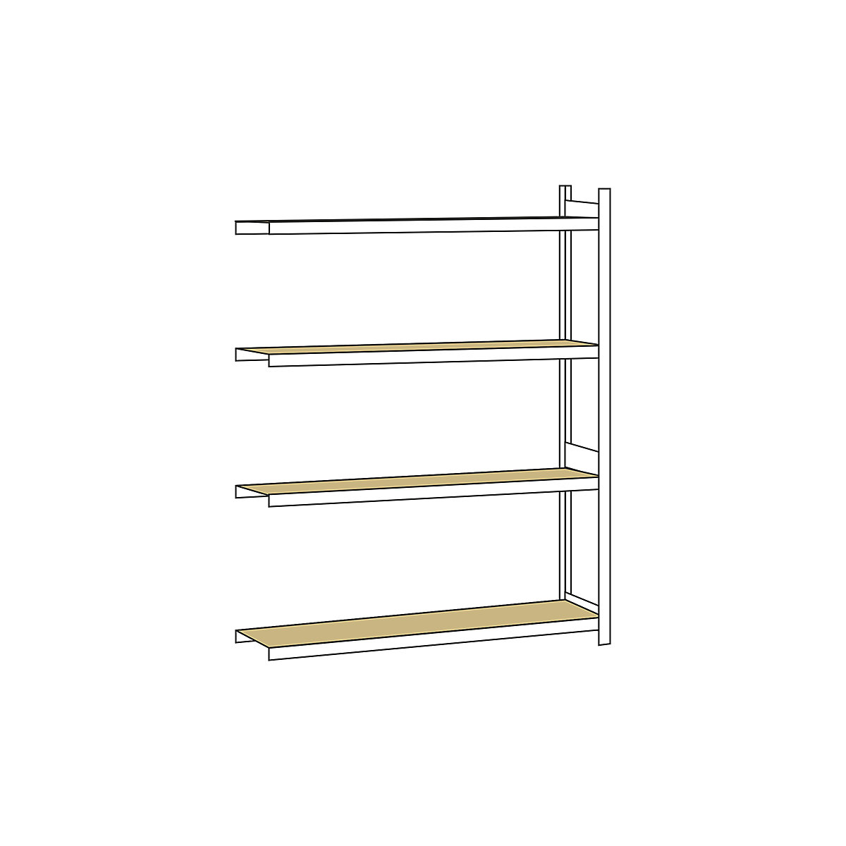 Wide span shelf unit, with moulded chipboard, height 2500 mm – SCHULTE