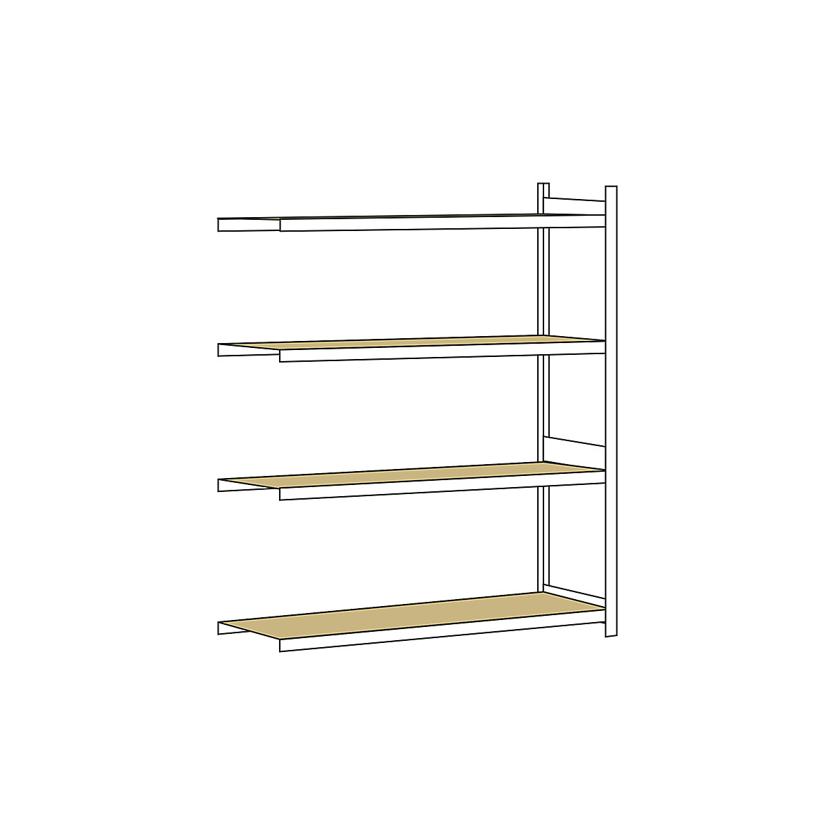Wide span shelf unit, with moulded chipboard, height 2500 mm – SCHULTE, width 2000 mm, extension shelf unit, depth 800 mm