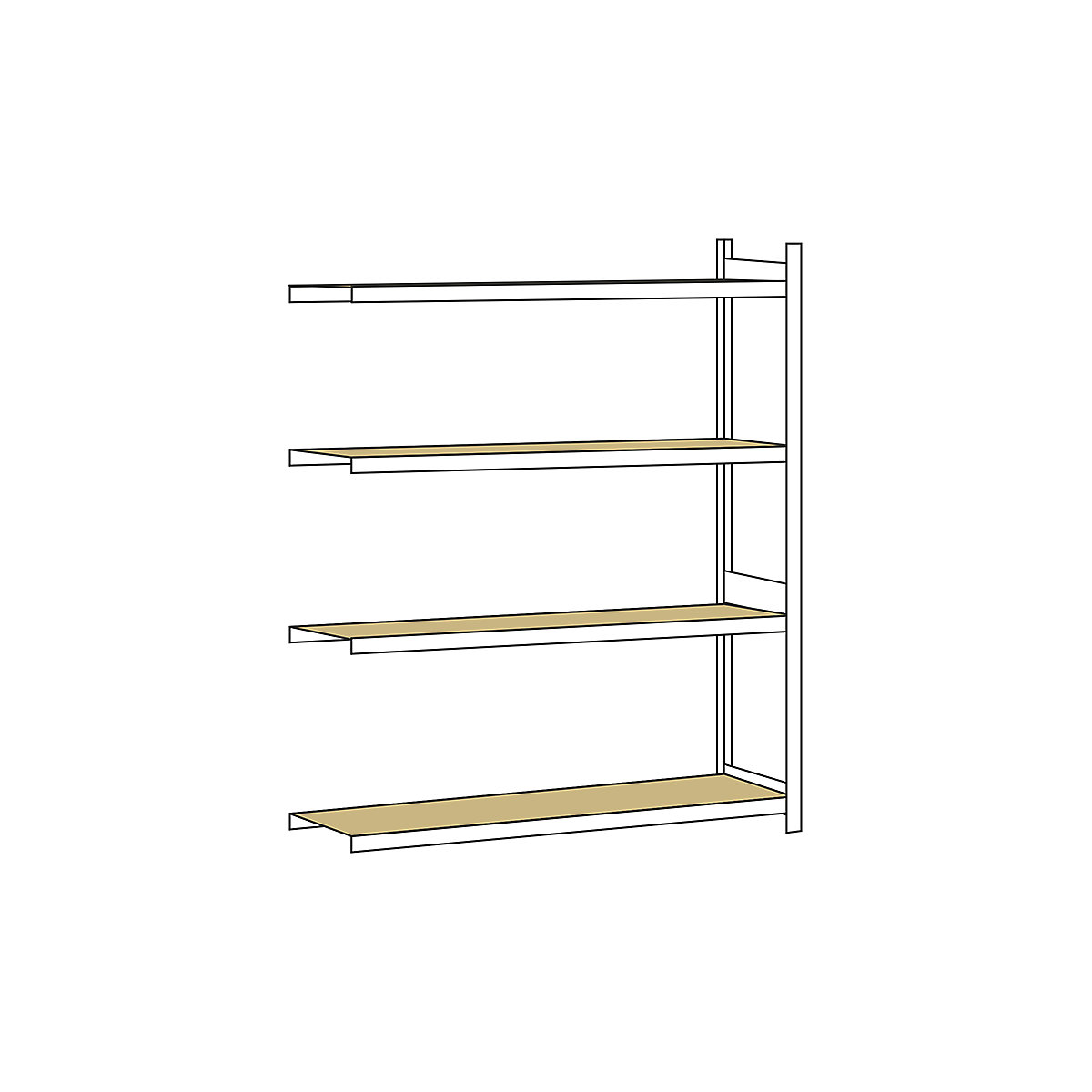 Wide span shelf unit, with moulded chipboard, height 2500 mm – SCHULTE, width 2250 mm, extension shelf unit, depth 600 mm