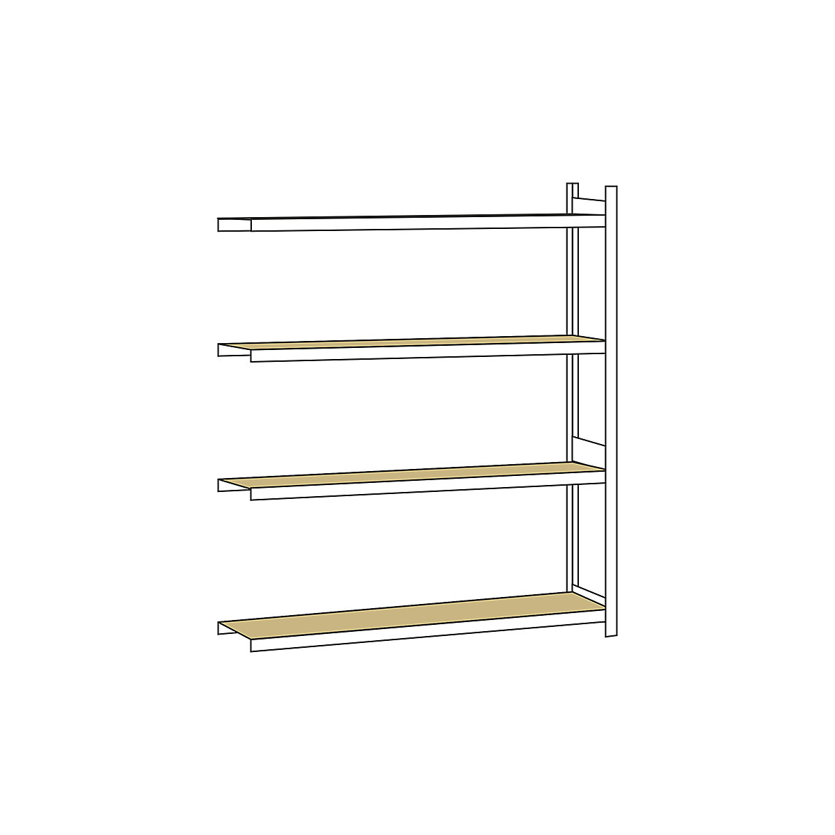 Wide span shelf unit, with moulded chipboard, height 2500 mm – SCHULTE, width  2500 mm, extension shelf unit, depth 400 mm