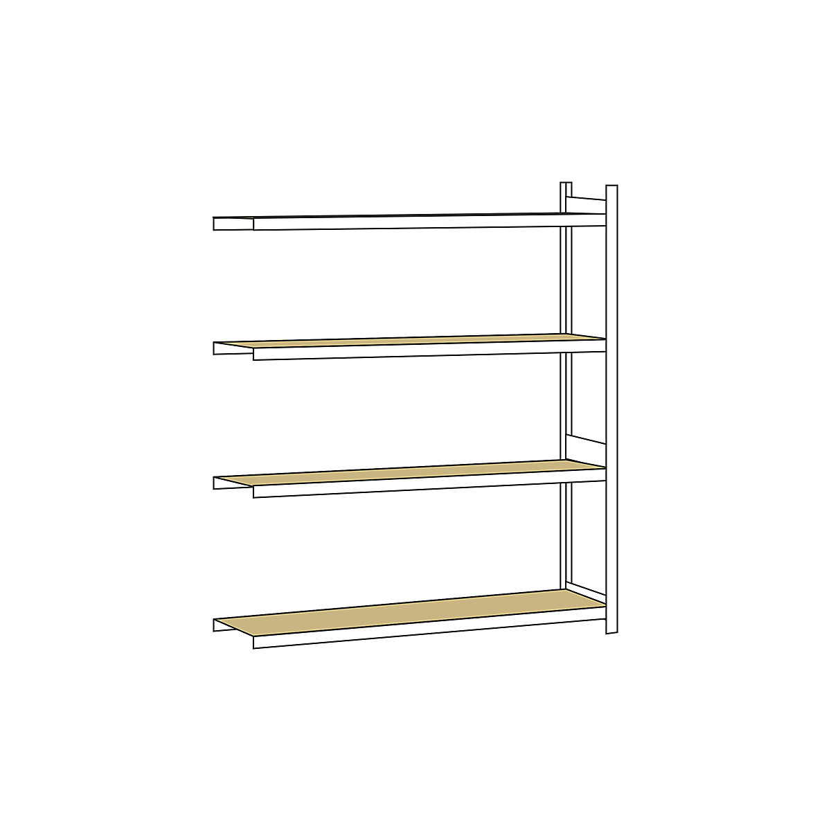 Wide span shelf unit, with moulded chipboard, height 2500 mm – SCHULTE, width  2500 mm, extension shelf unit, depth 500 mm
