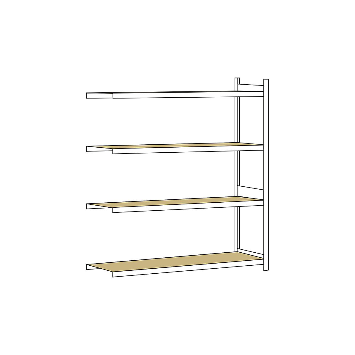 Wide span shelf unit, with moulded chipboard, height 2500 mm – SCHULTE, width  2500 mm, extension shelf unit, depth 800 mm