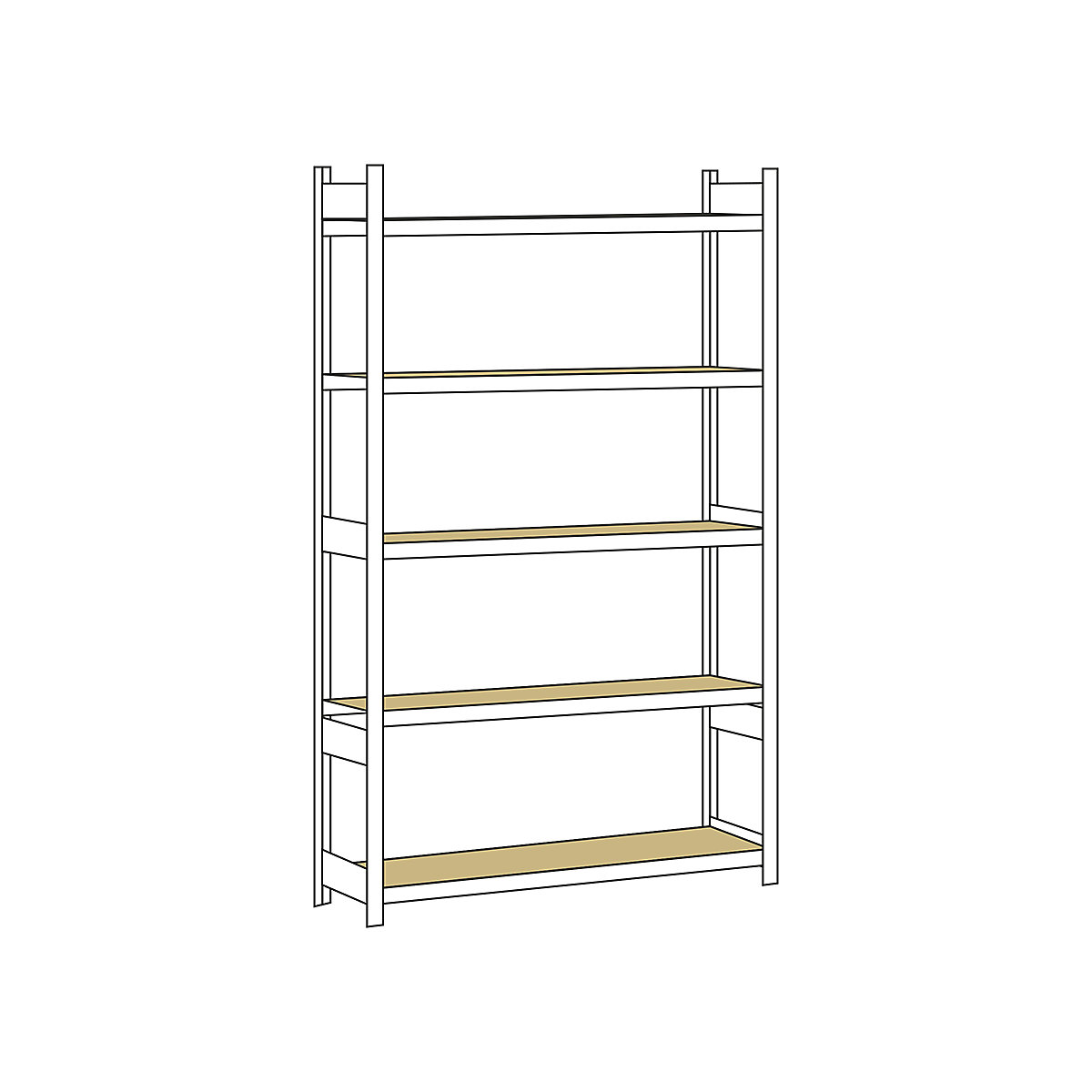 Wide span shelf unit, with moulded chipboard, height 3000 mm – SCHULTE, width 1500 mm, standard shelf unit, depth 500 mm